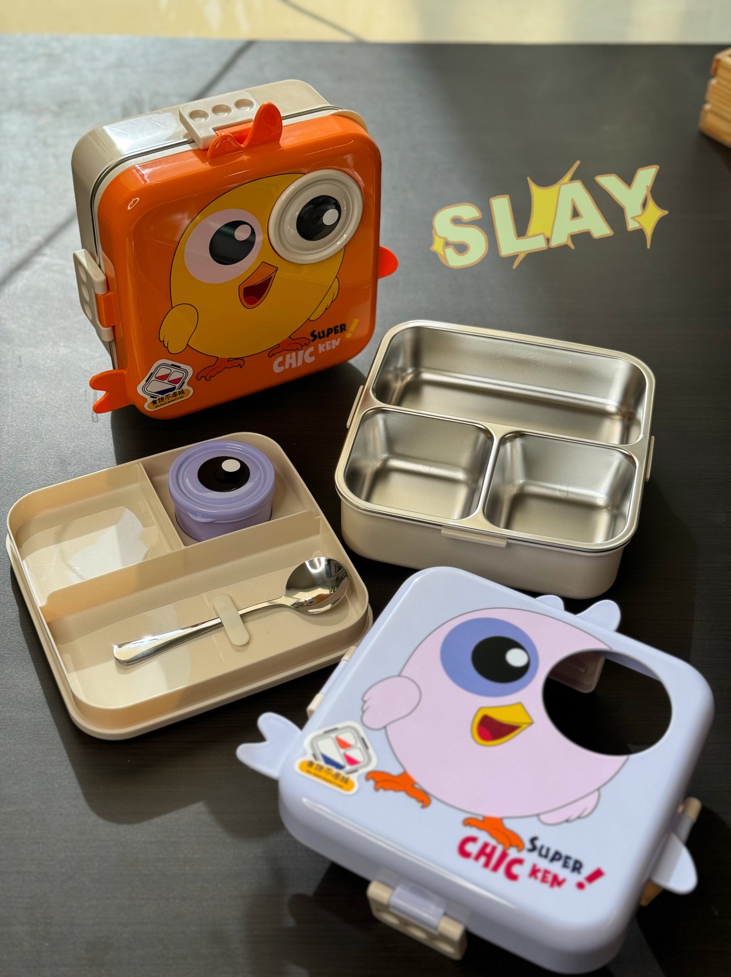 Kids Carnival Double Decker Stainless Steel Bento Box